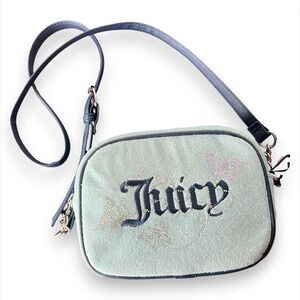 Juicy Couture Wingin' It Camera Bag Mint Blue Logo Bling Crossbody Purse Y2K NWT